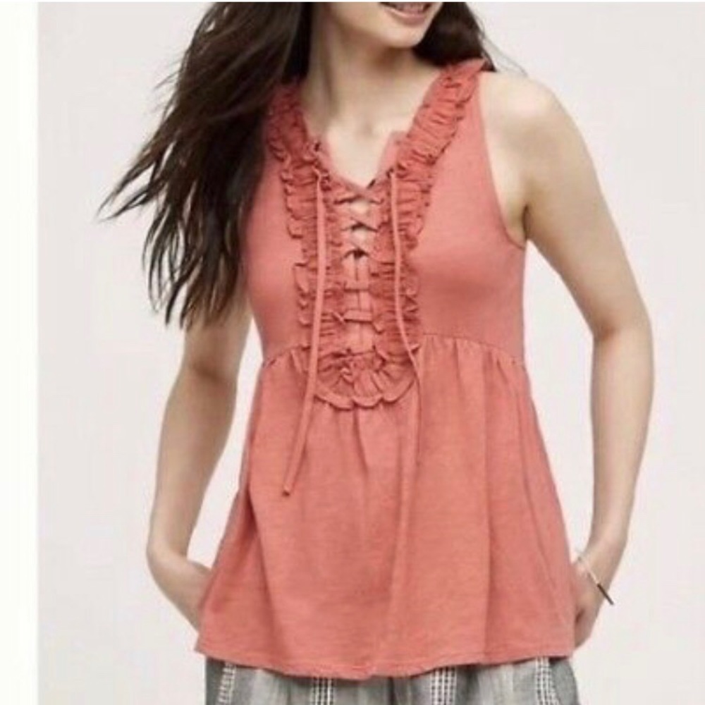 Anthropologie Salmon Deletta Tank Top